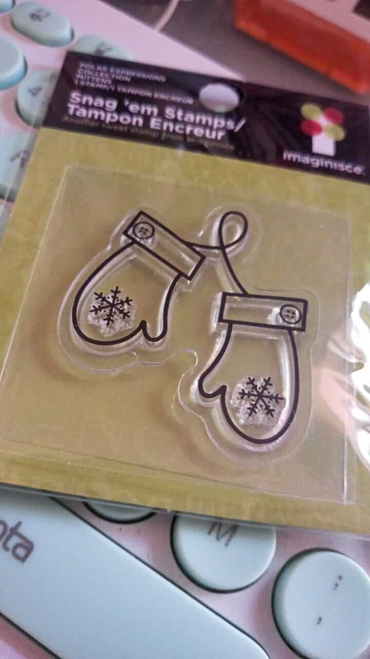 Carimbo clear stamp Imaginisce mittens